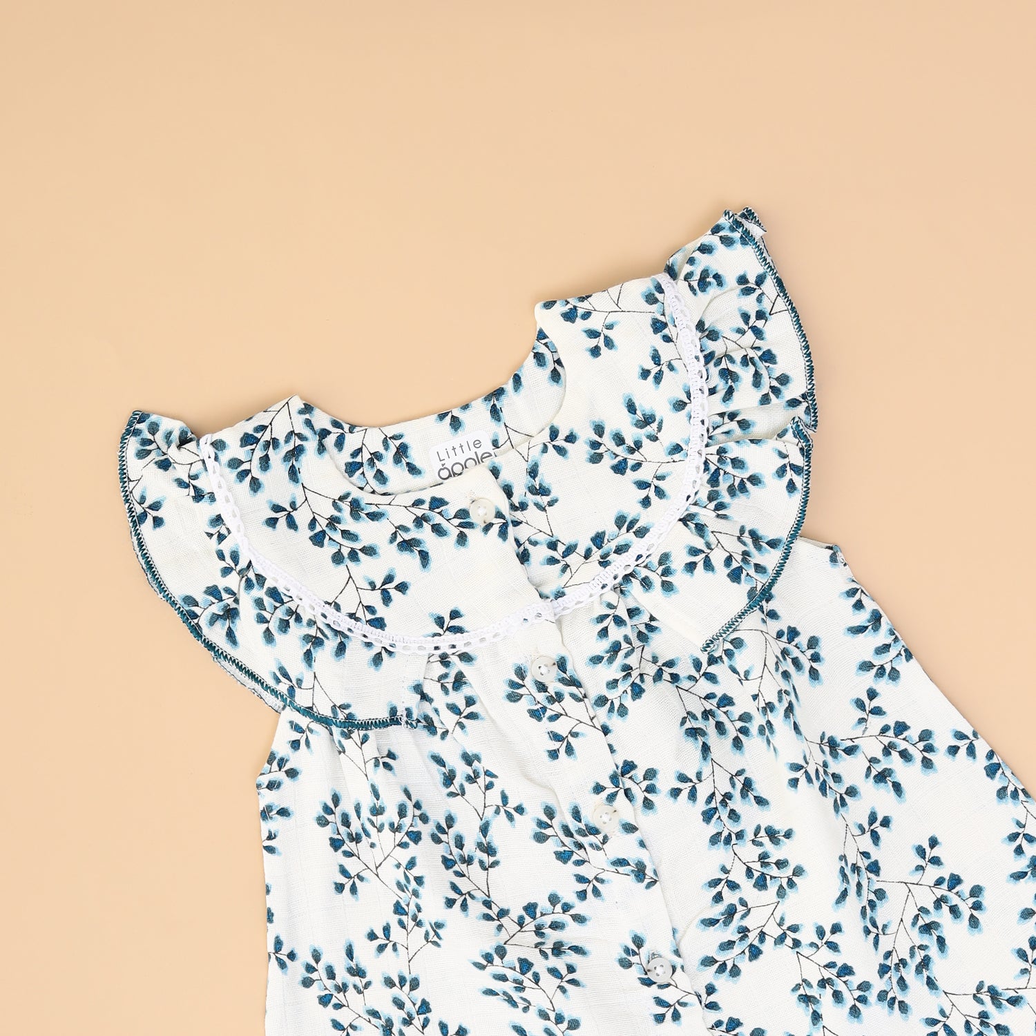 Blue Garden Bloom Muslin Frock