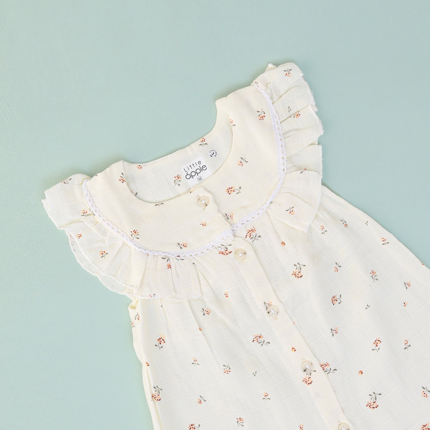 Cream Blossom Muslin Frock