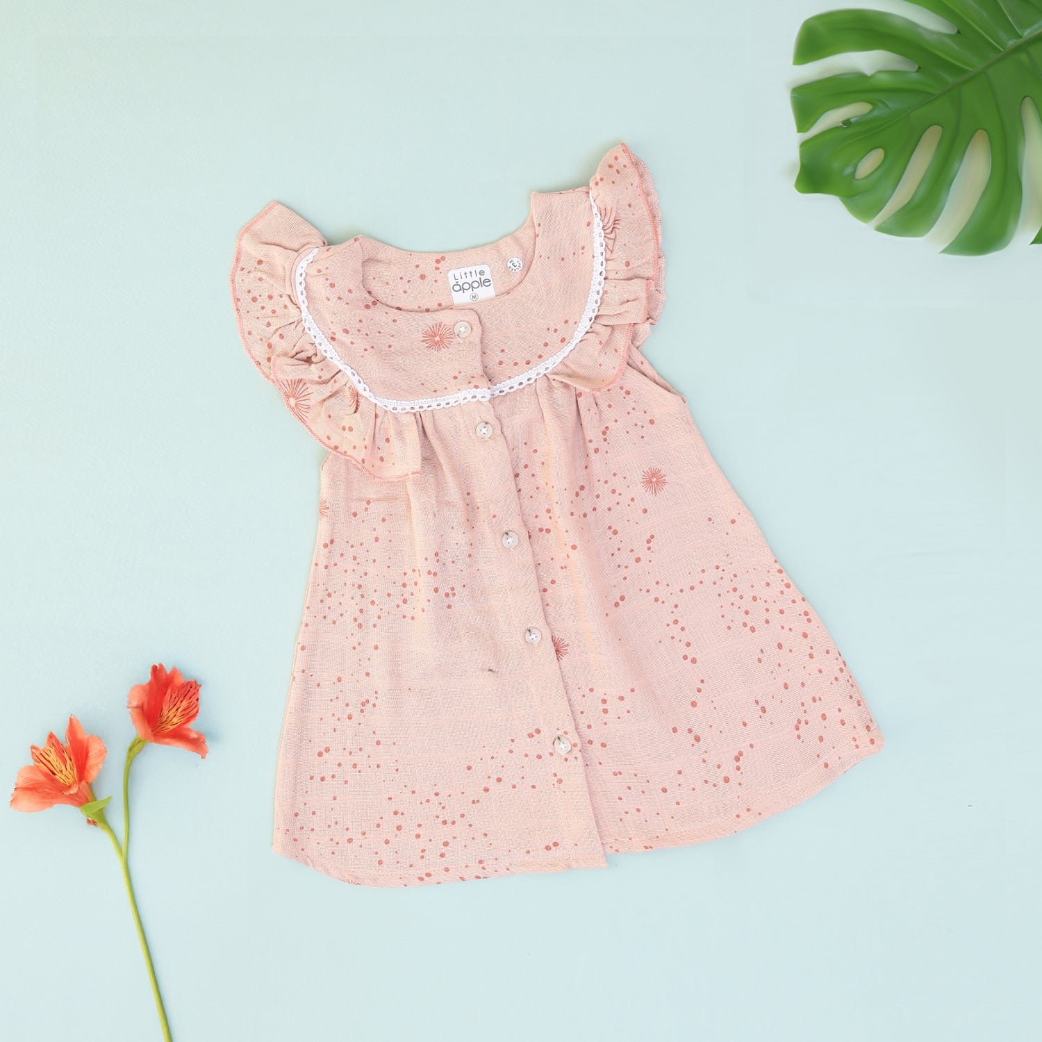 Peach Bloom Muslin Frock