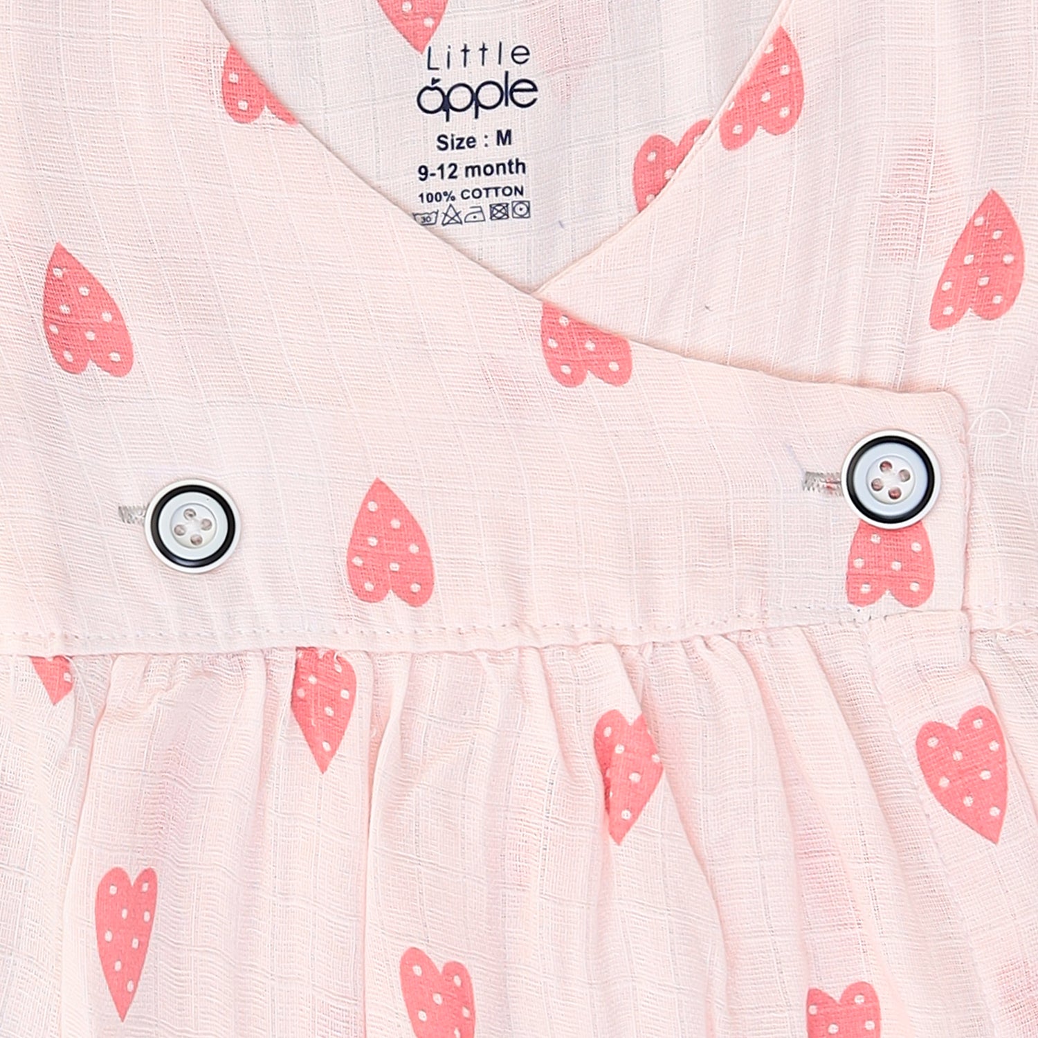 Pink Heart Charm Muslin Frock