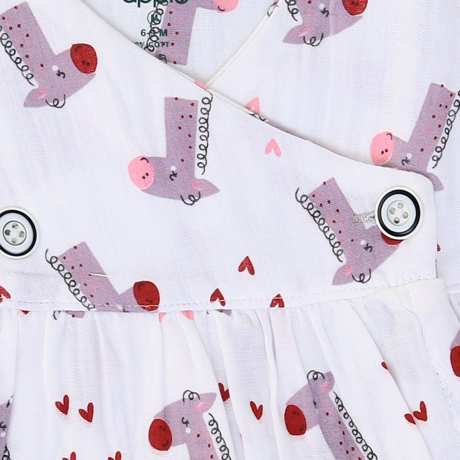 Giraffe Hearts Muslin Frock