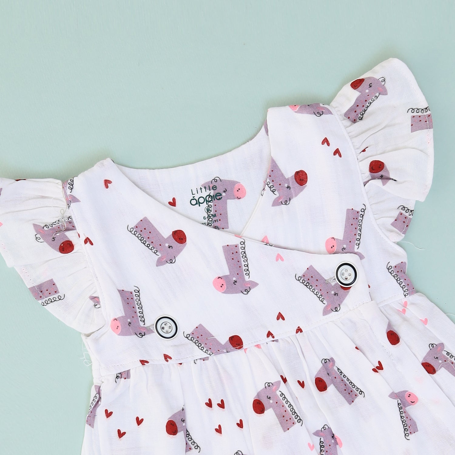 Giraffe Hearts Muslin Frock