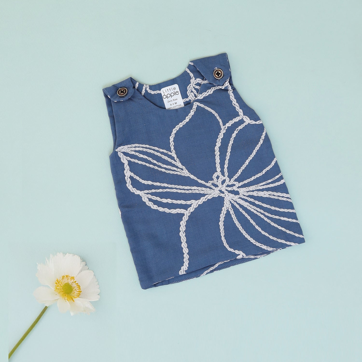Indigo Bloom Shoulder Button Jabla