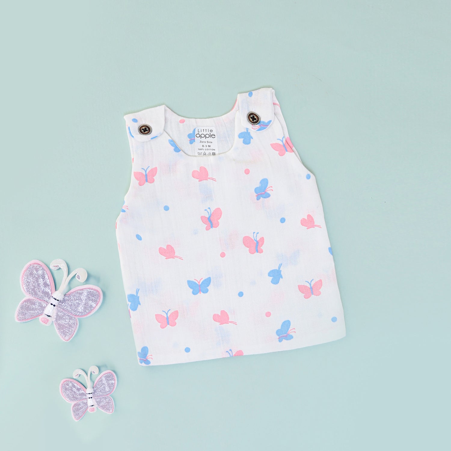 Soft Butterflies Shoulder Button Jabla