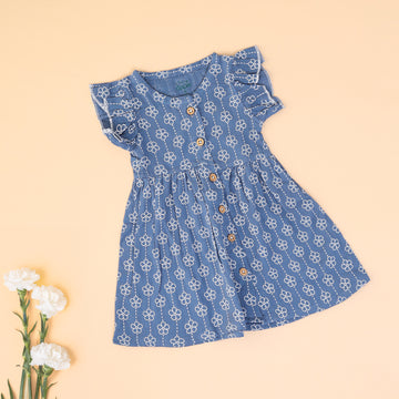 Blue Blossom Muslin Frock