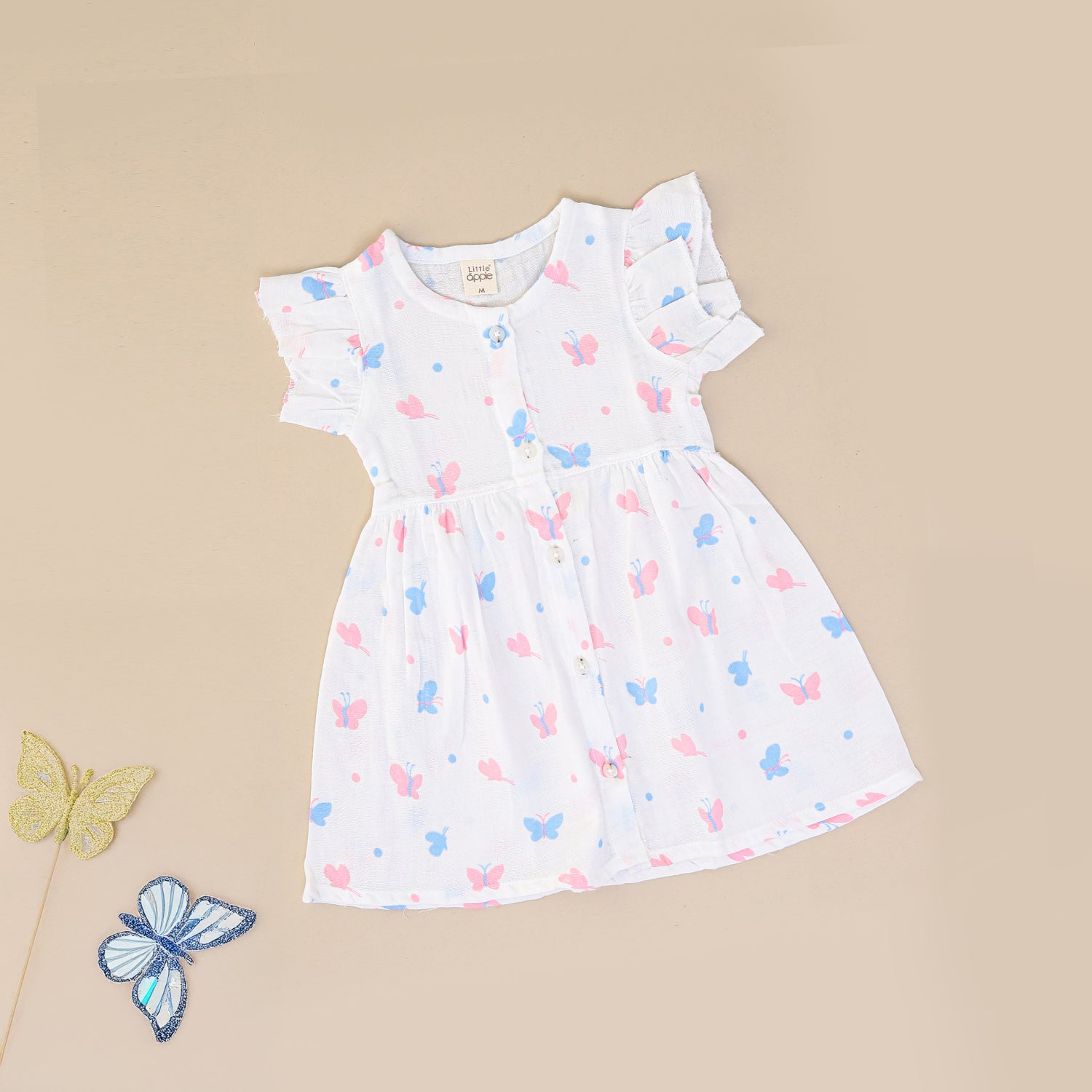 Sweet Butterfly Muslin Frock