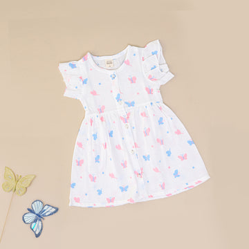 Sweet Butterfly Muslin Frock