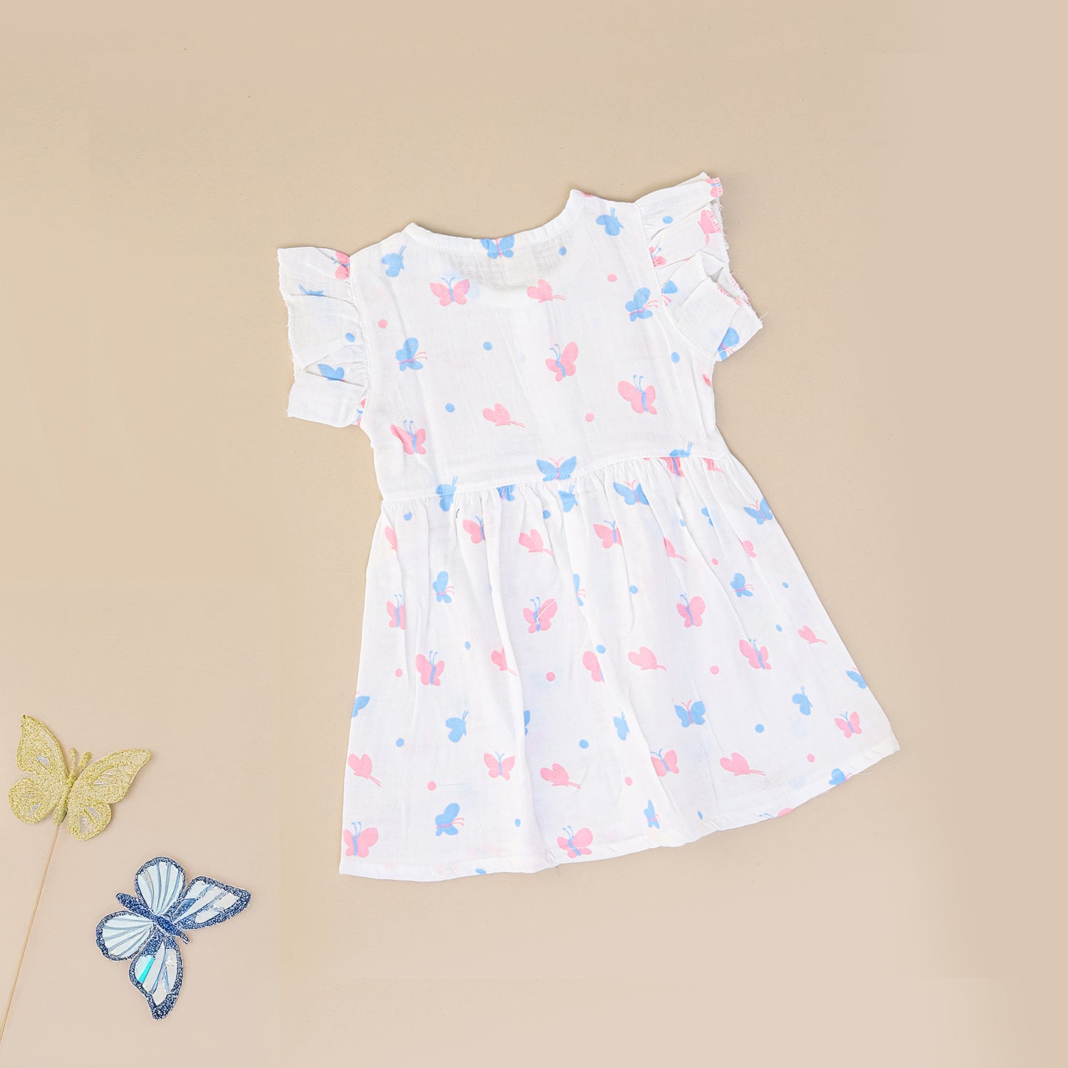 Sweet Butterfly Muslin Frock