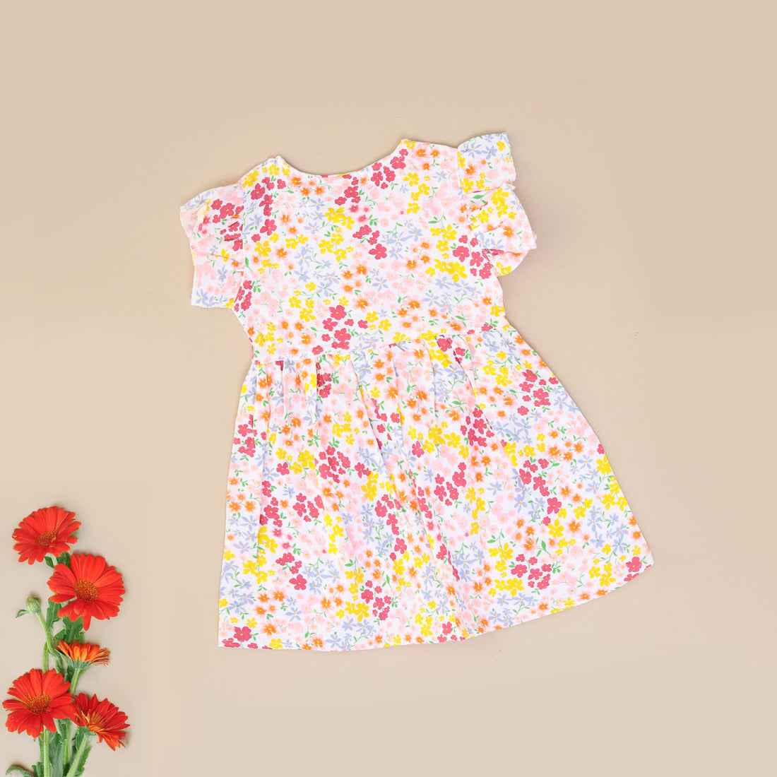 Floral Meadow Muslin Frock