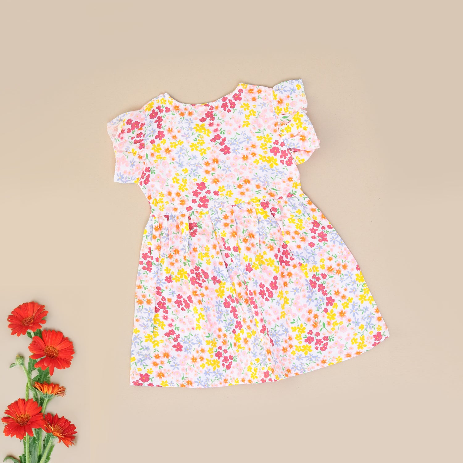 Floral Meadow Muslin Frock