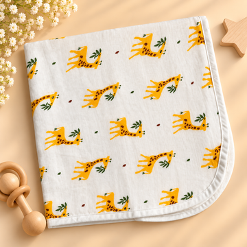 Yellow Giraffe Muslin Dry Sheet