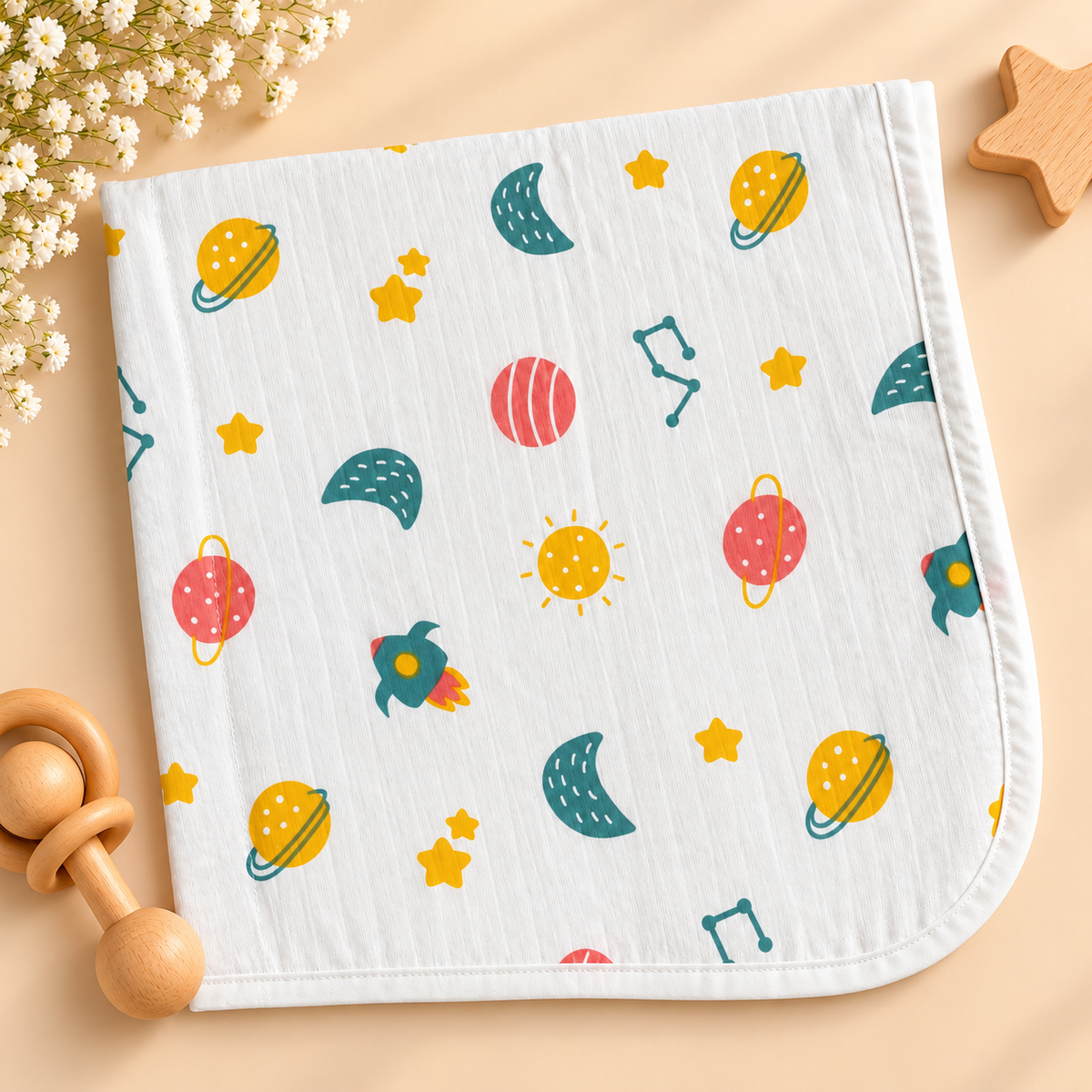 Space Adventure Muslin Dry Sheet