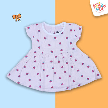 Tiny Berries Muslin Cap Sleeve Frock