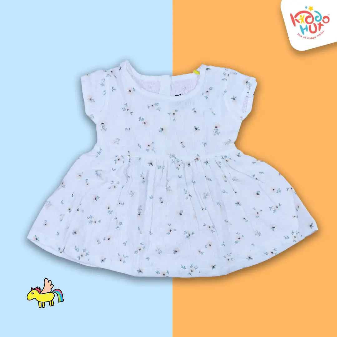 Flower Muslin Cap Sleeve Frock