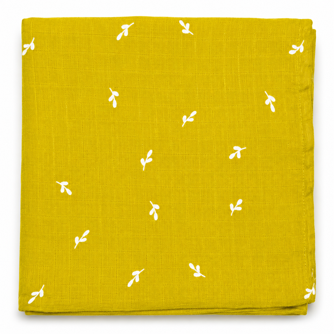 Olive Green Bloom Muslin Swaddle