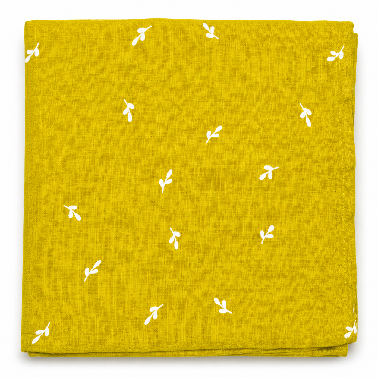Olive Green Bloom Muslin Swaddle