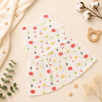 Floral Sunshine Sleeveless Frock