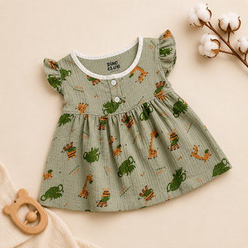 Safari Friends FB Frill Frock