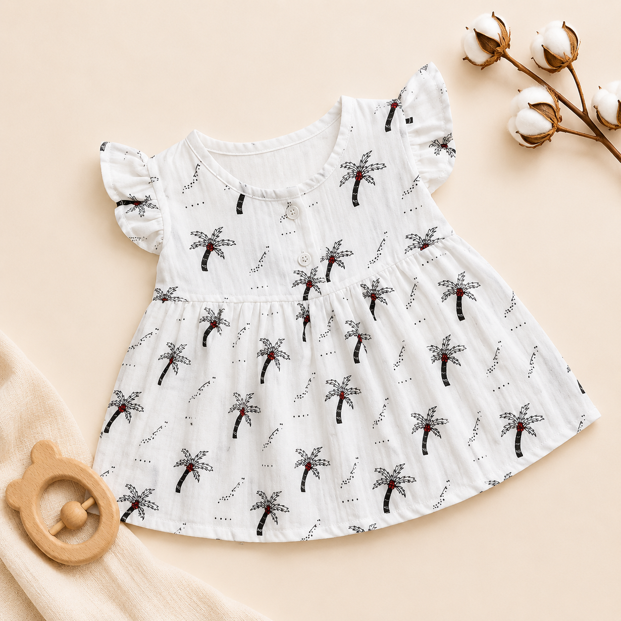 Palm Paradise FB Frill Frock