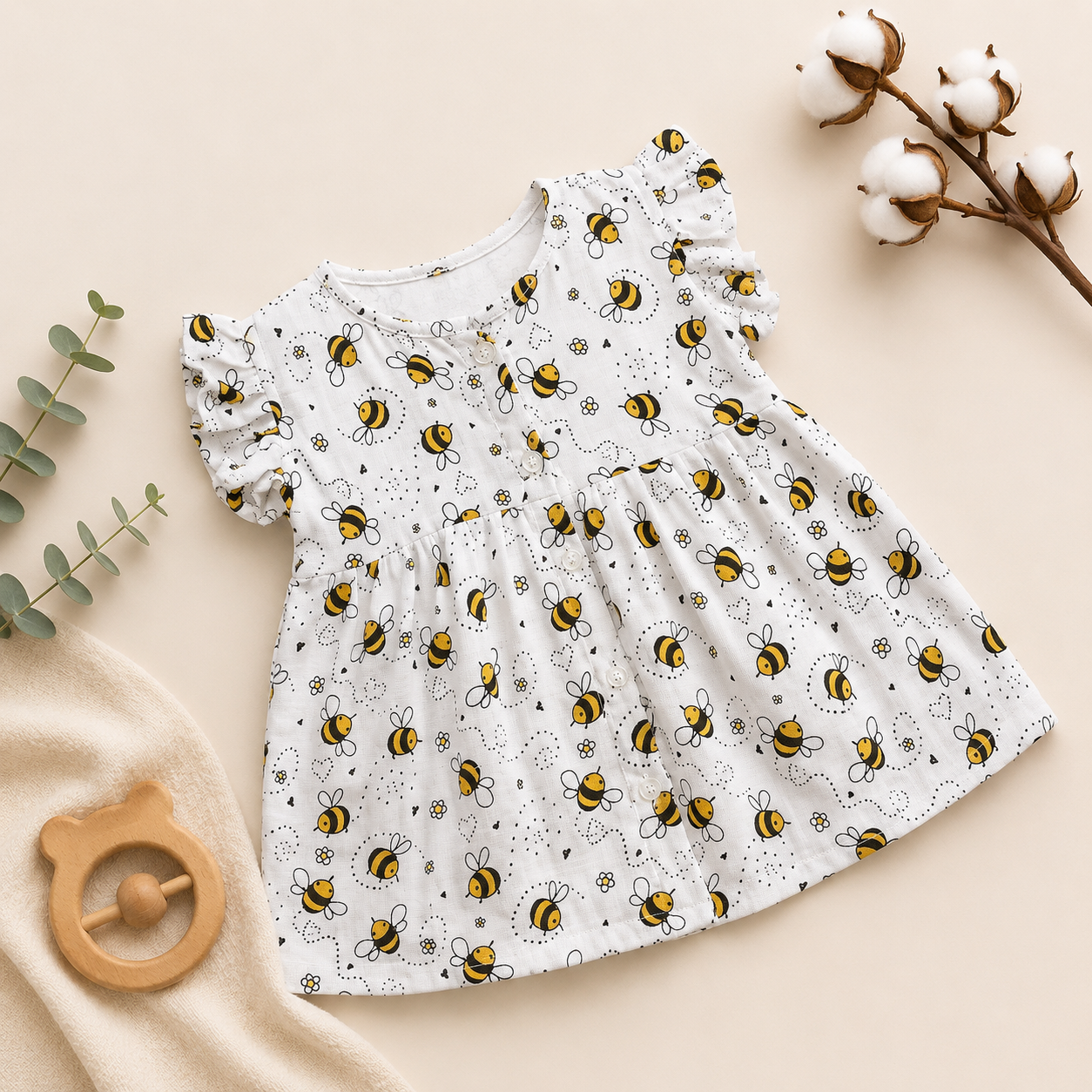 Busy Bee FO Frill Frock