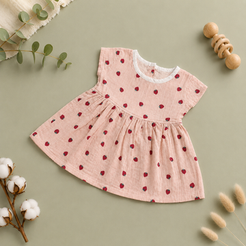 Tiny Berries Muslin Cap Sleeve BB Frock