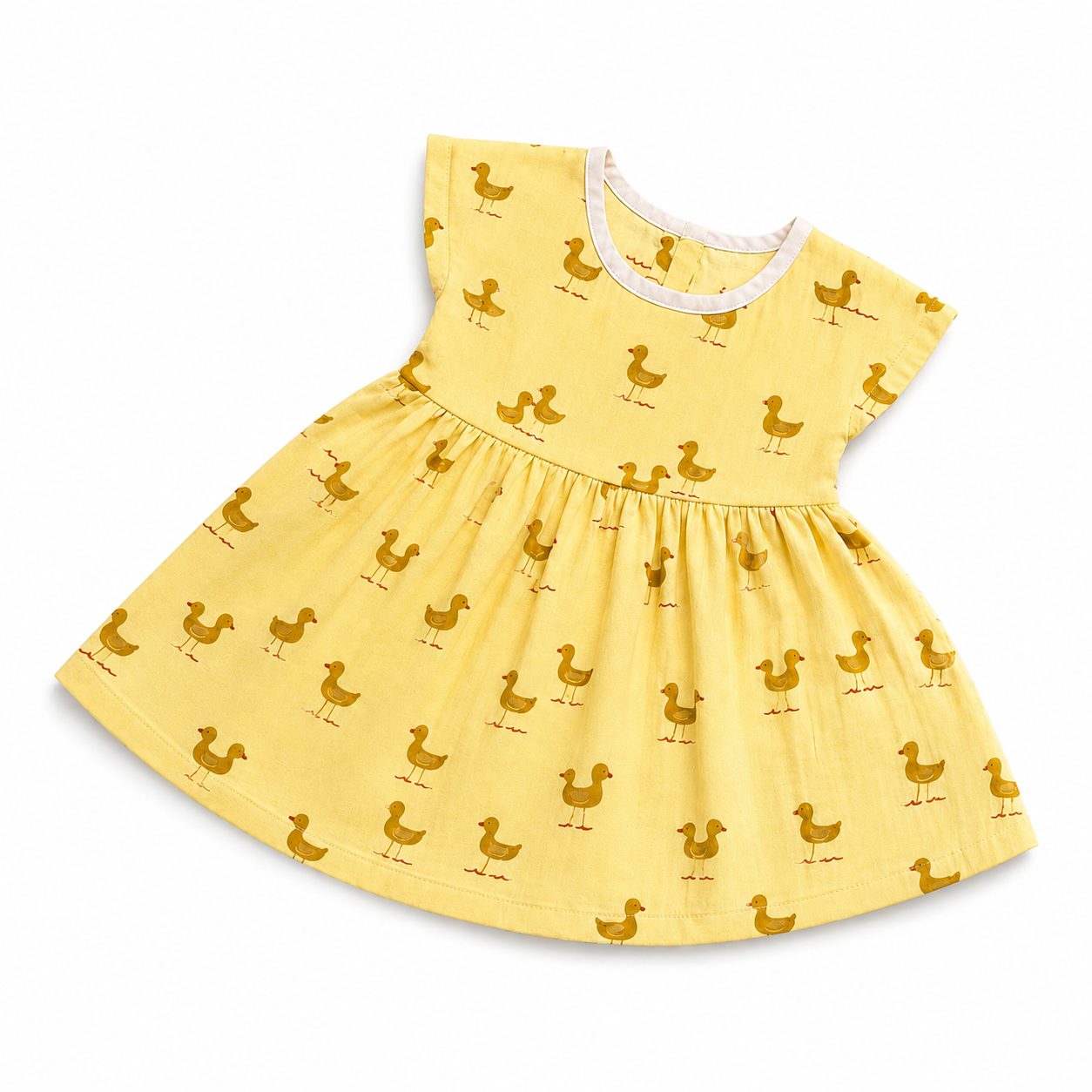 Ducky Muslin Cap Sleeve BB Frock