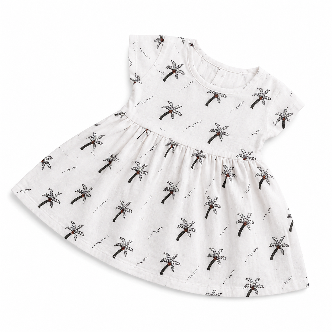 Tree Pattern Muslin Cap Sleeve BB Frock