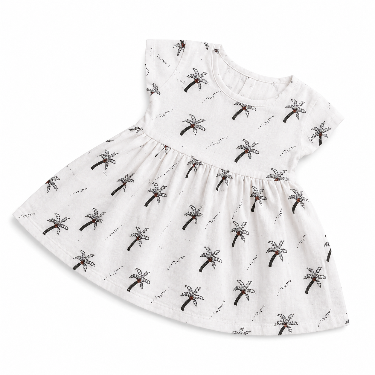 Tree Pattern Muslin Cap Sleeve BB Frock