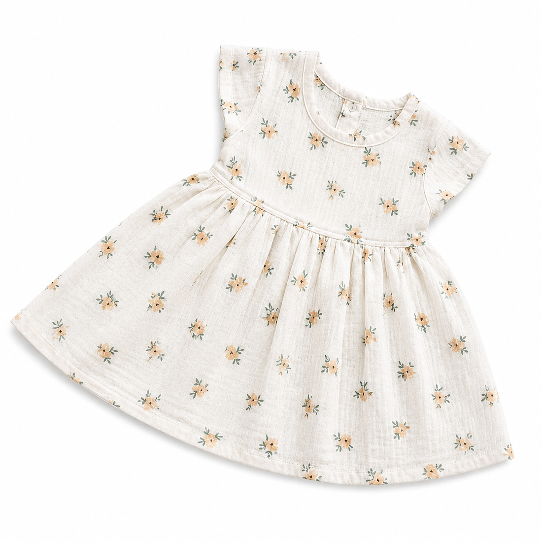 Flower Muslin Cap Sleeve BB Frock