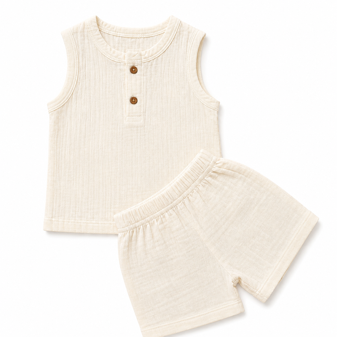 Cloud White Crinkled Shorts Set