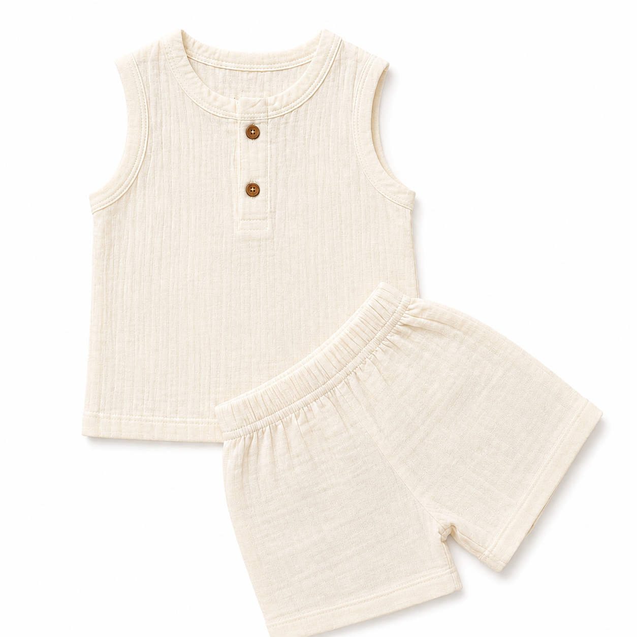 Cloud White Crinkled Shorts Set
