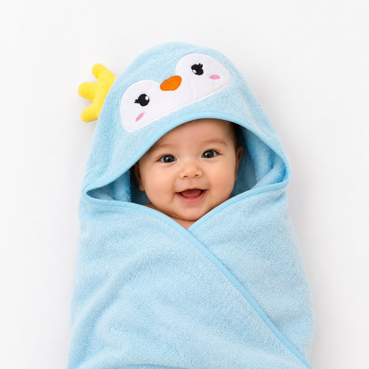 Terry Towel Sky Blue Penguin