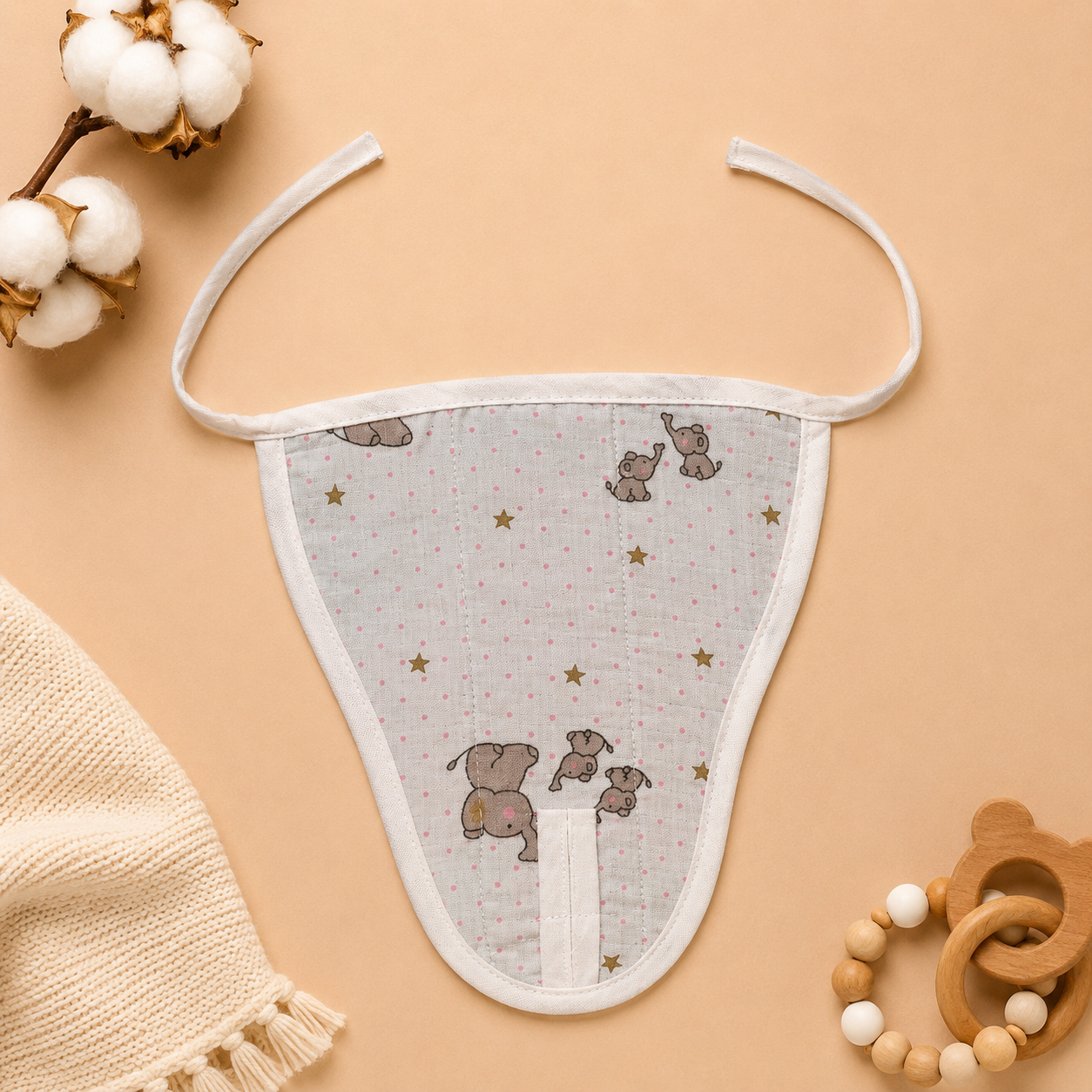 Dreamy Elephant Muslin Nappy