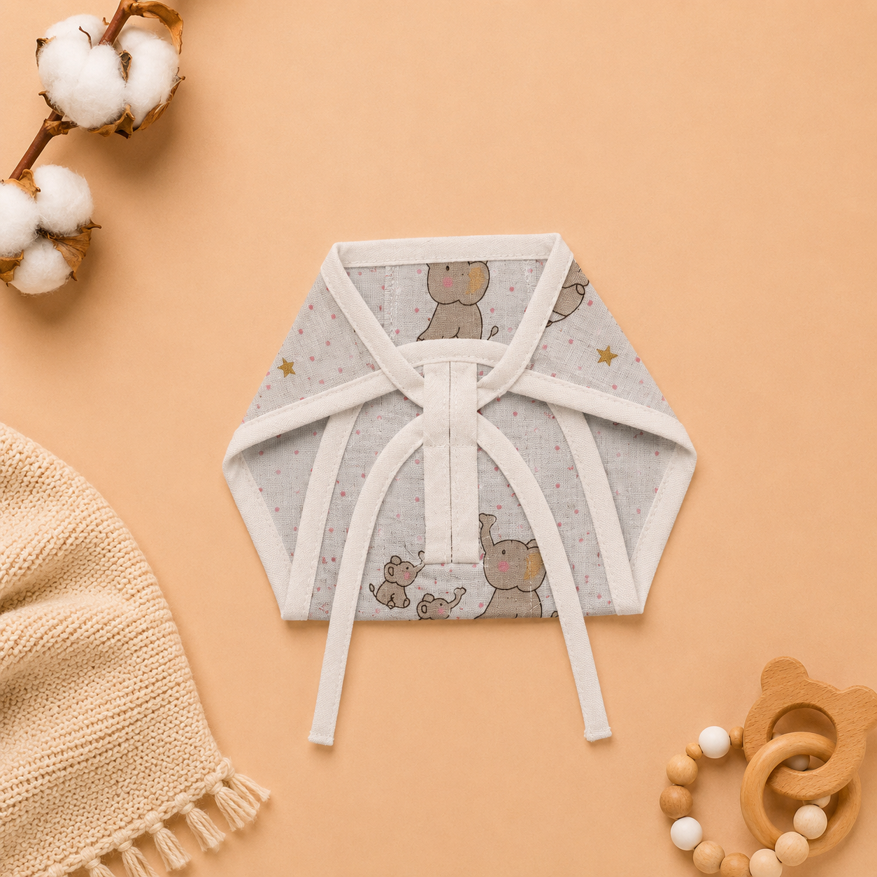 Dreamy Elephant Muslin Nappy