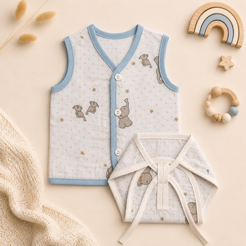 Dreamy Elephant Muslin Jabla & Nappy Set
