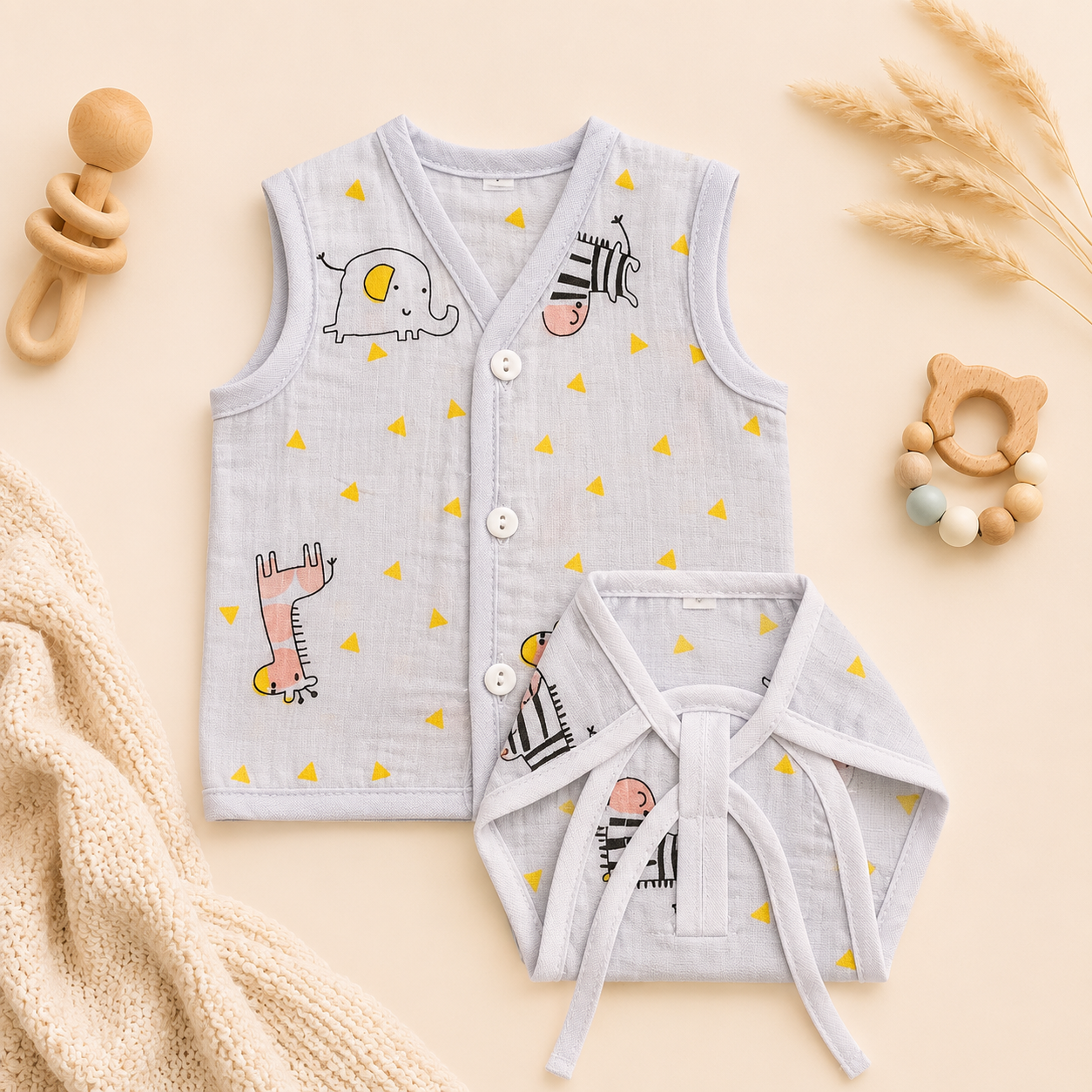 Safari Friends Muslin Jabla & Nappy Set