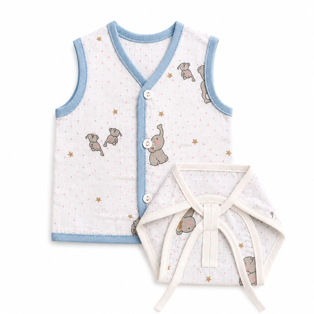 Dreamy Elephant Muslin Jabla & Nappy Set