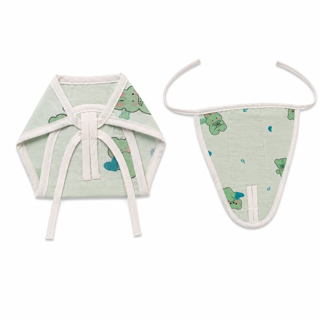 Mint Teddy Muslin Nappy