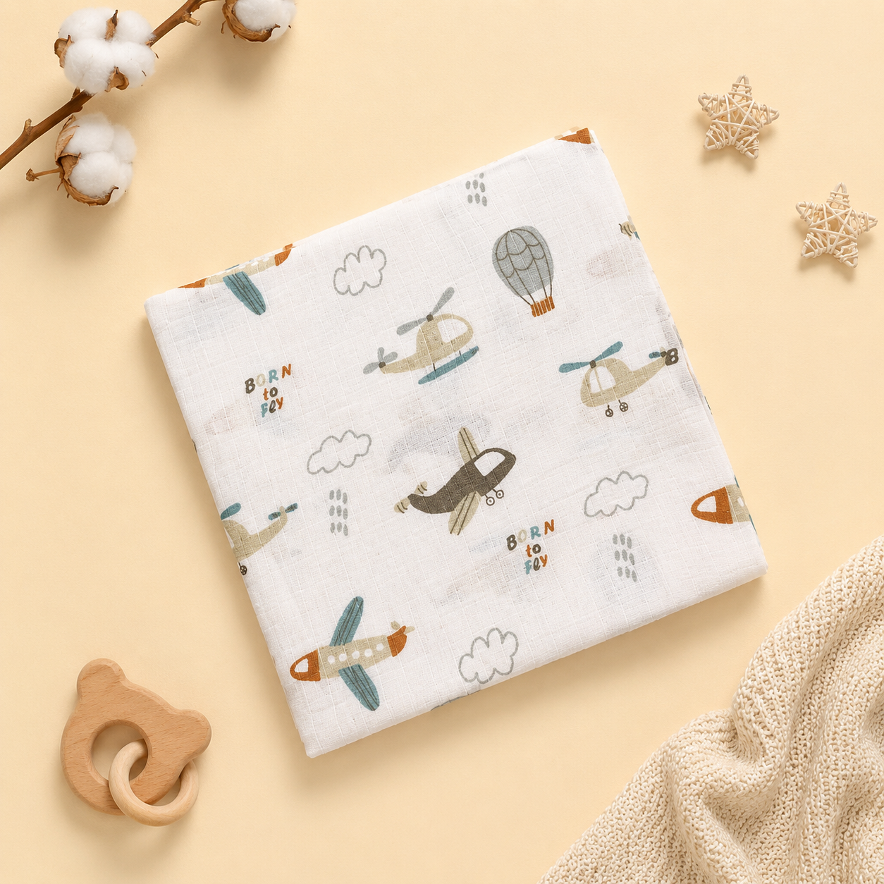 Little Aviator Muslin Swaddle