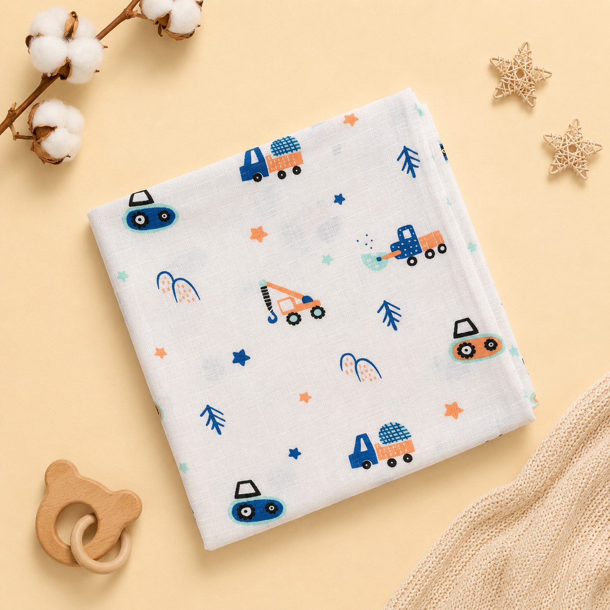 Little Builder Muslin Swaddle