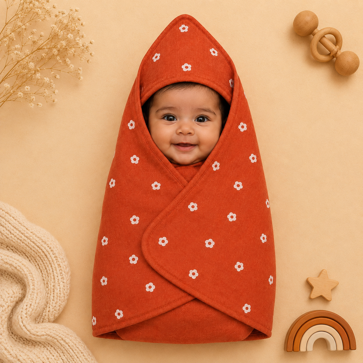Apricot Blossom Hooded Towel