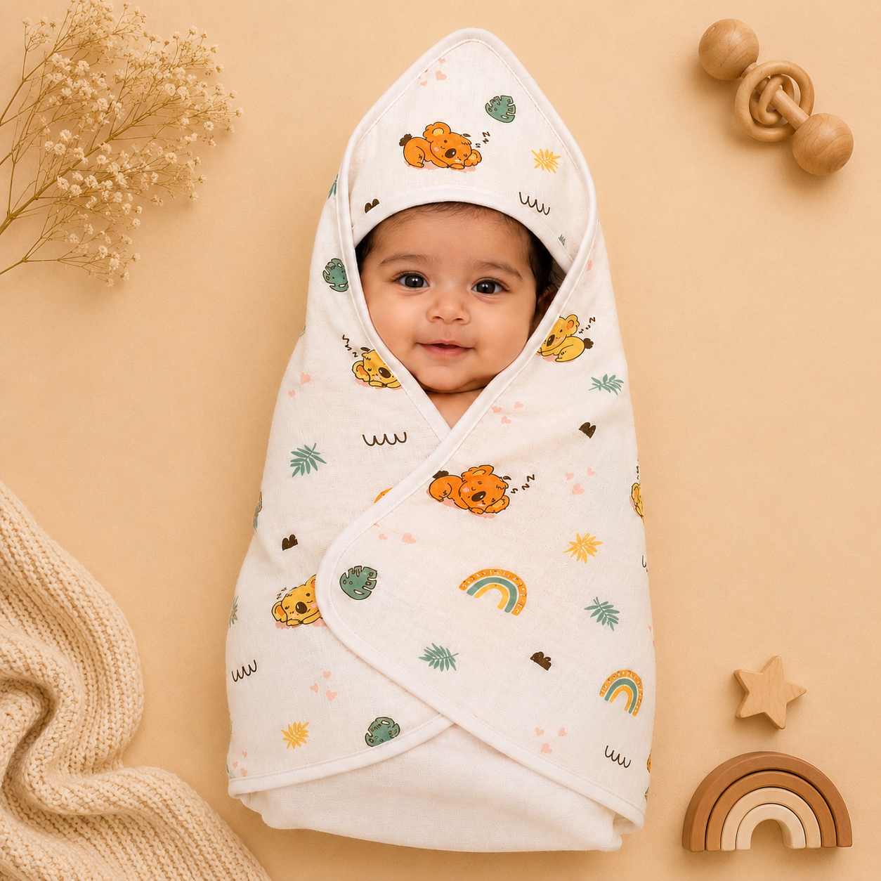 Sleepy Koala Hooded Towel