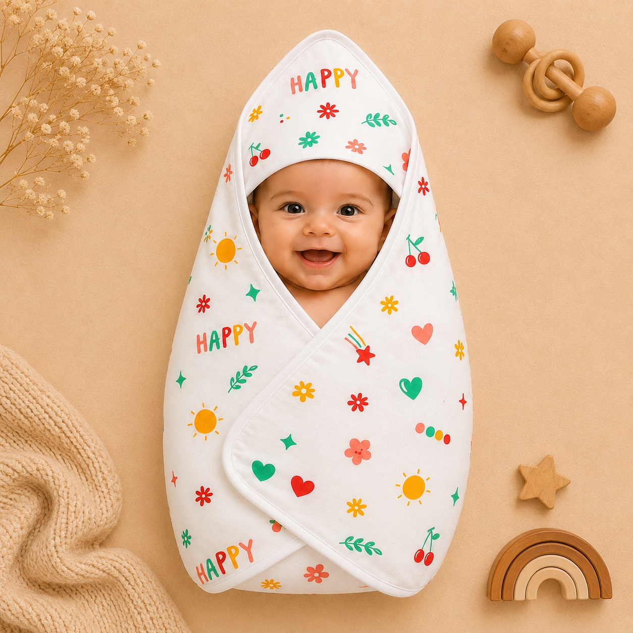 Cherry Bloom Hooded Towel
