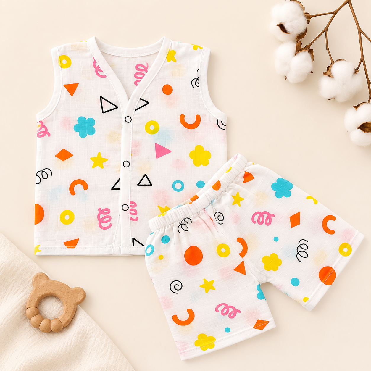 Confetti Pop Muslin Jabla & Shorts Set