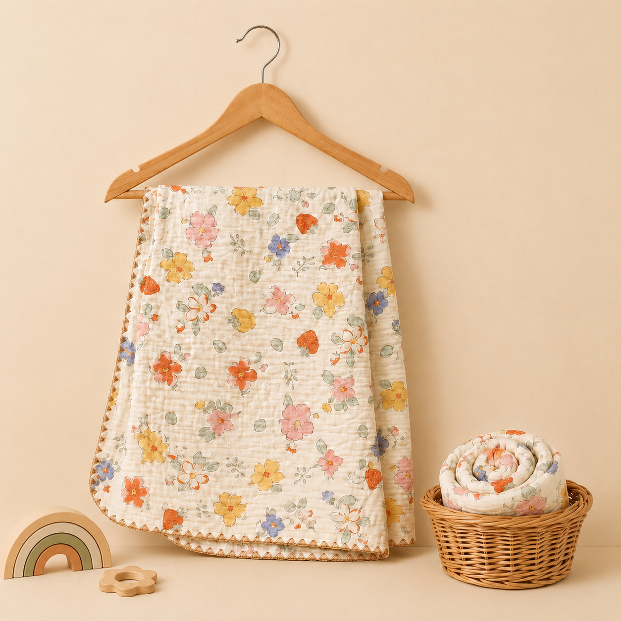 Pastel Floral Bubble Blanket