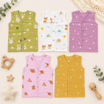 Muslin Color Button Jabla Combo