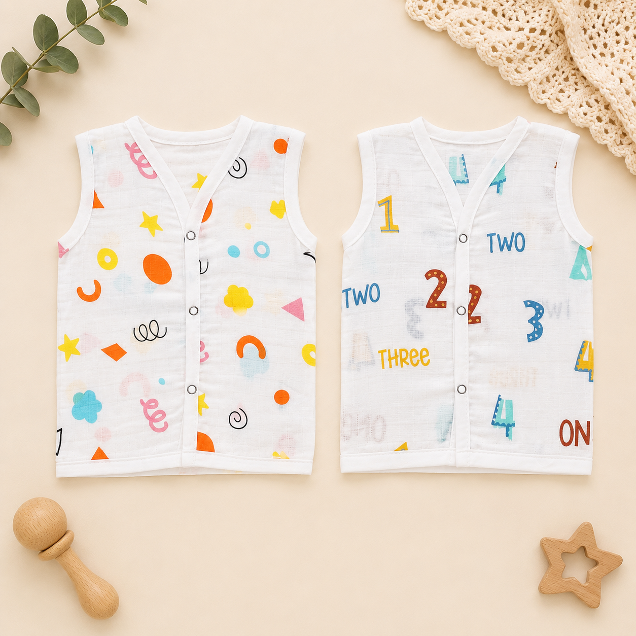 Muslin Button Jabla Combo