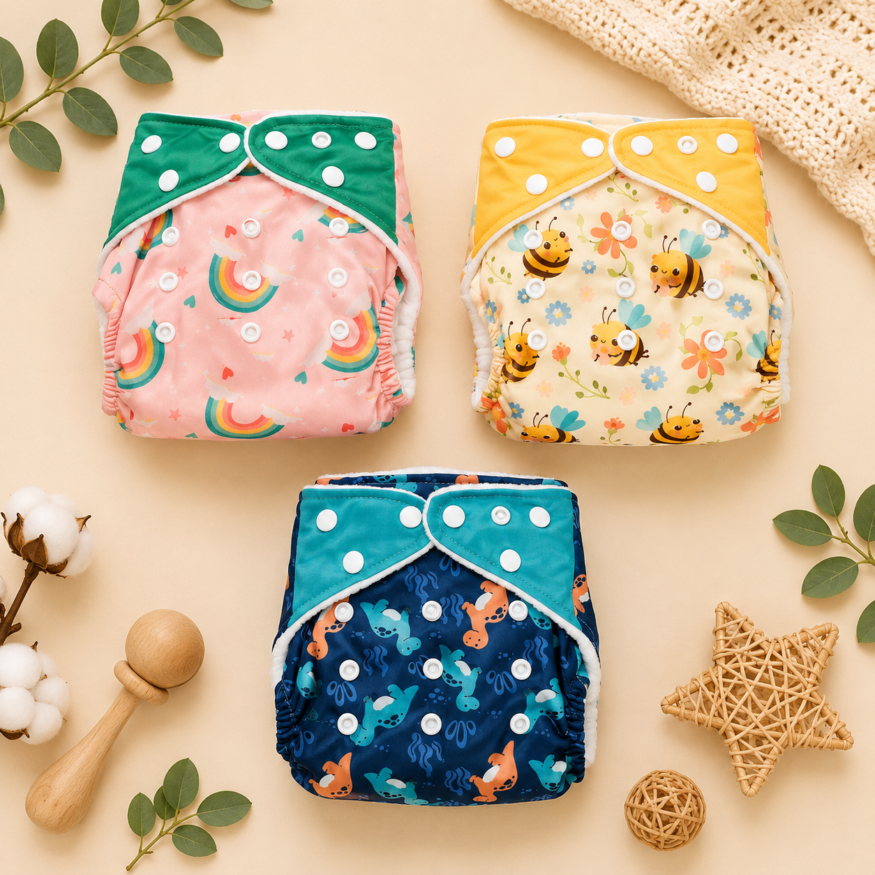 Reusable Cloth Diaper Combo