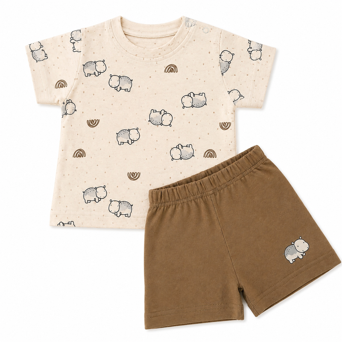 Hippo & Rainbow Shorts set