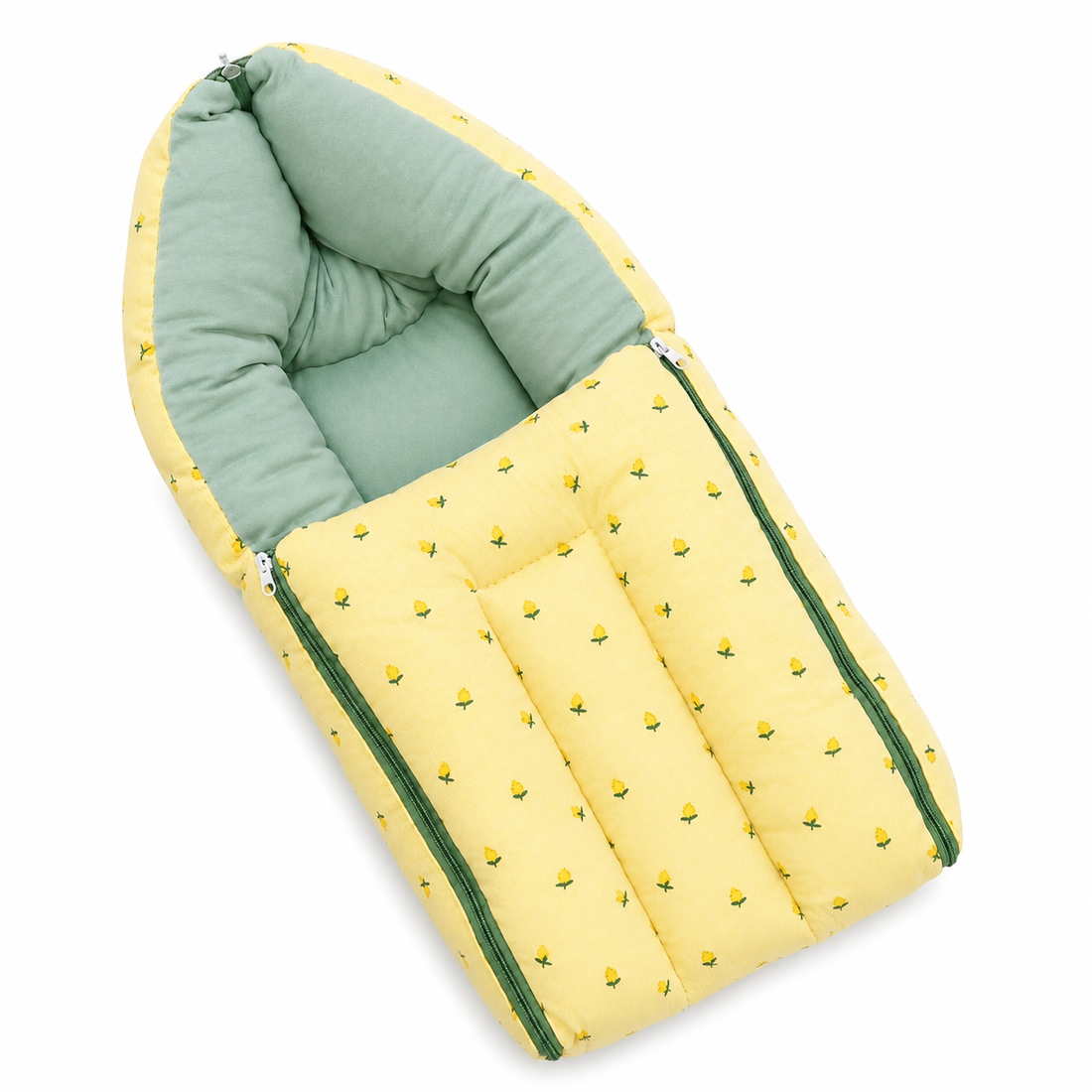 Yellow Mini Floral Cotton Carry Bed